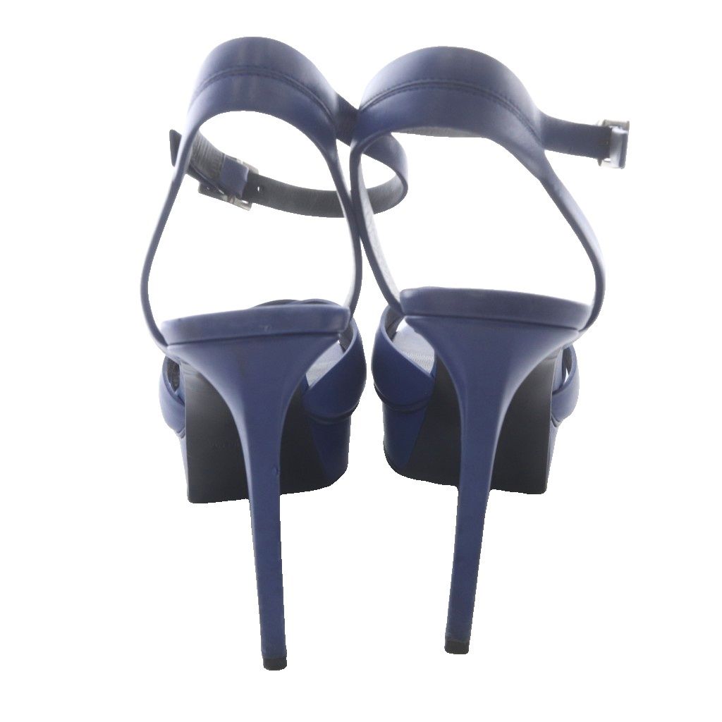Saint Laurent Paris Sandals Strap Leather 37 Blue — view 5