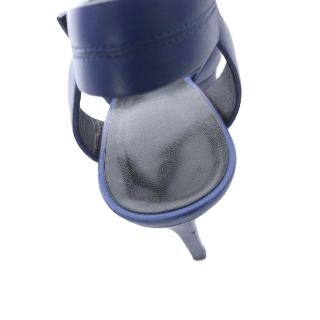 Saint Laurent Paris Sandals Strap Leather 37 Blue — view 8