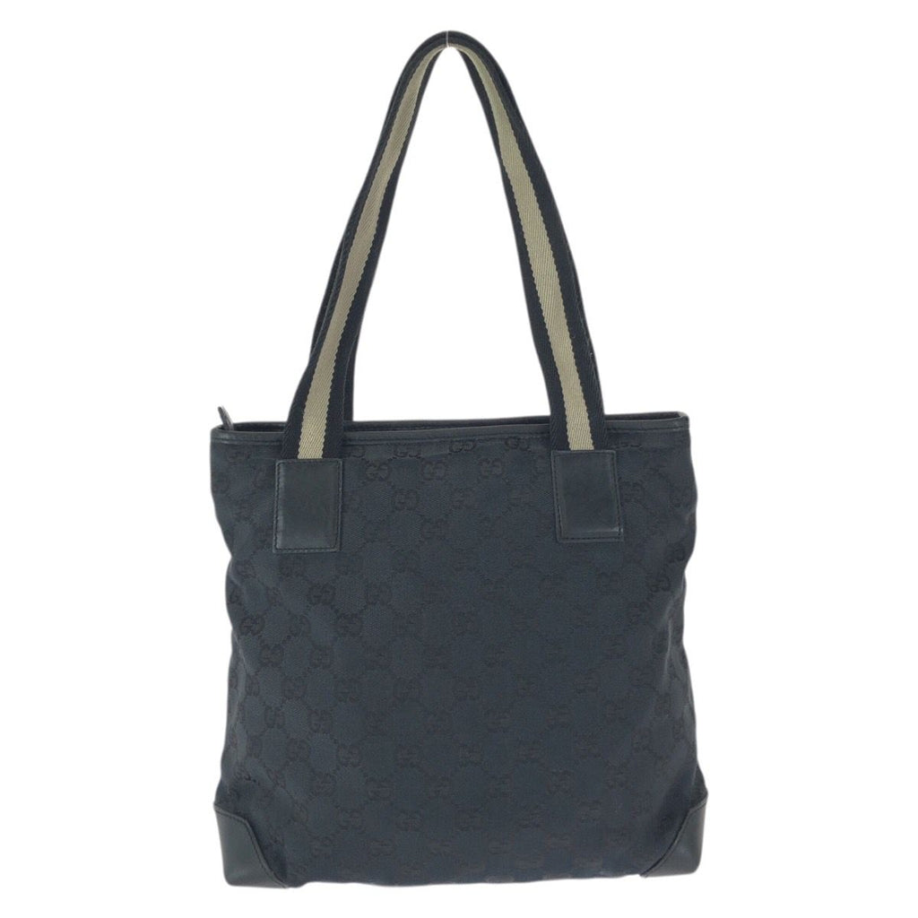 Gucci Black Silver GG Canvas Leather 019 Tote Shoulder Bag — view 2