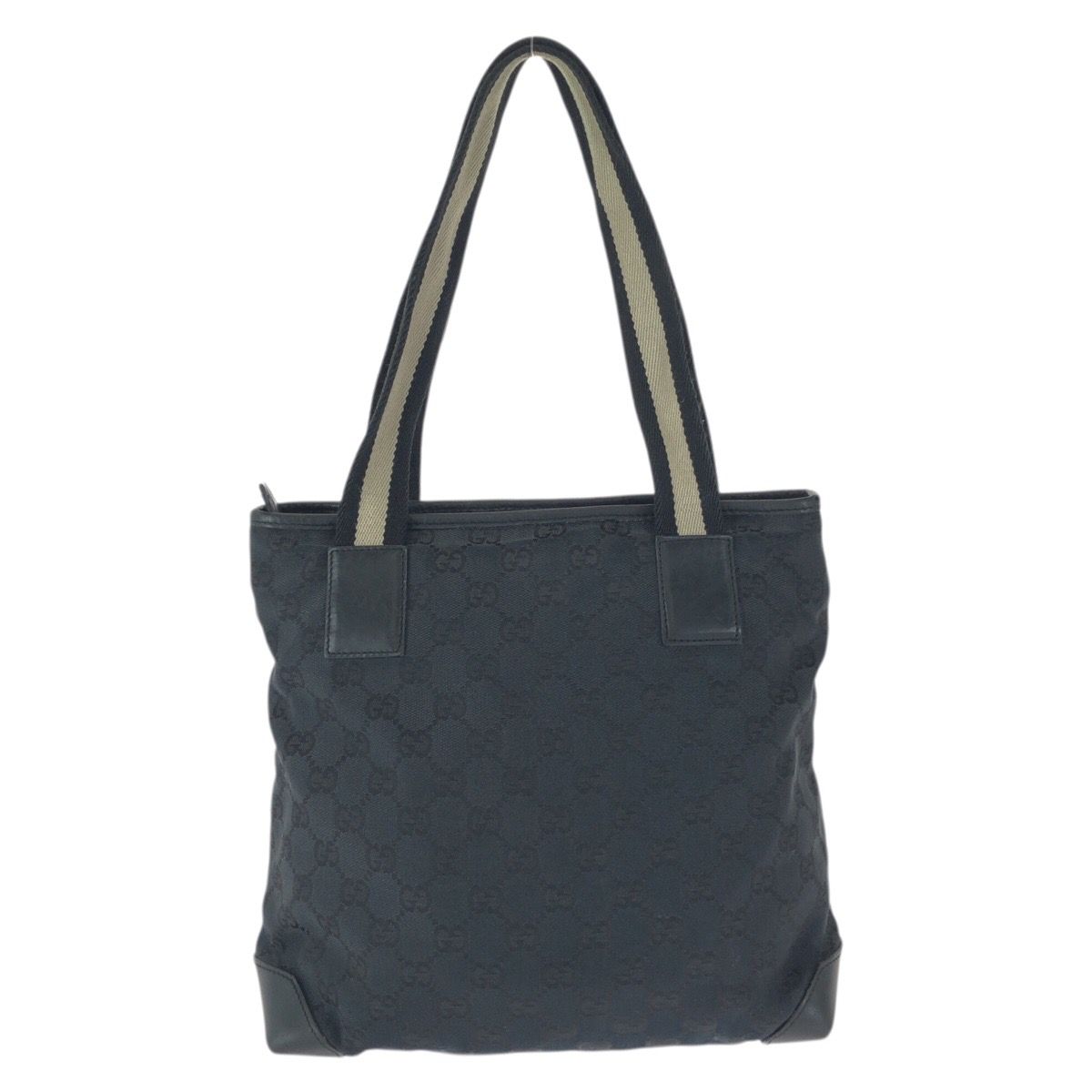 Gucci Black Silver GG Canvas Leather 019 Tote Shoulder Bag — view 2