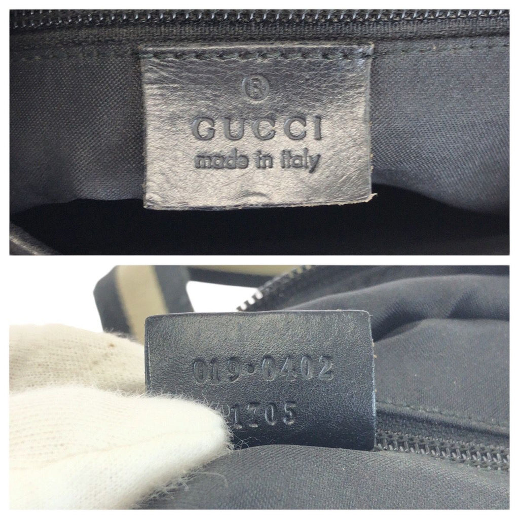 Gucci Black Silver GG Canvas Leather 019 Tote Shoulder Bag — view 4