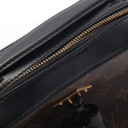 Louis Vuitton Shoulder Bag Saintonge Noir Black Canvas Leather — view 7
