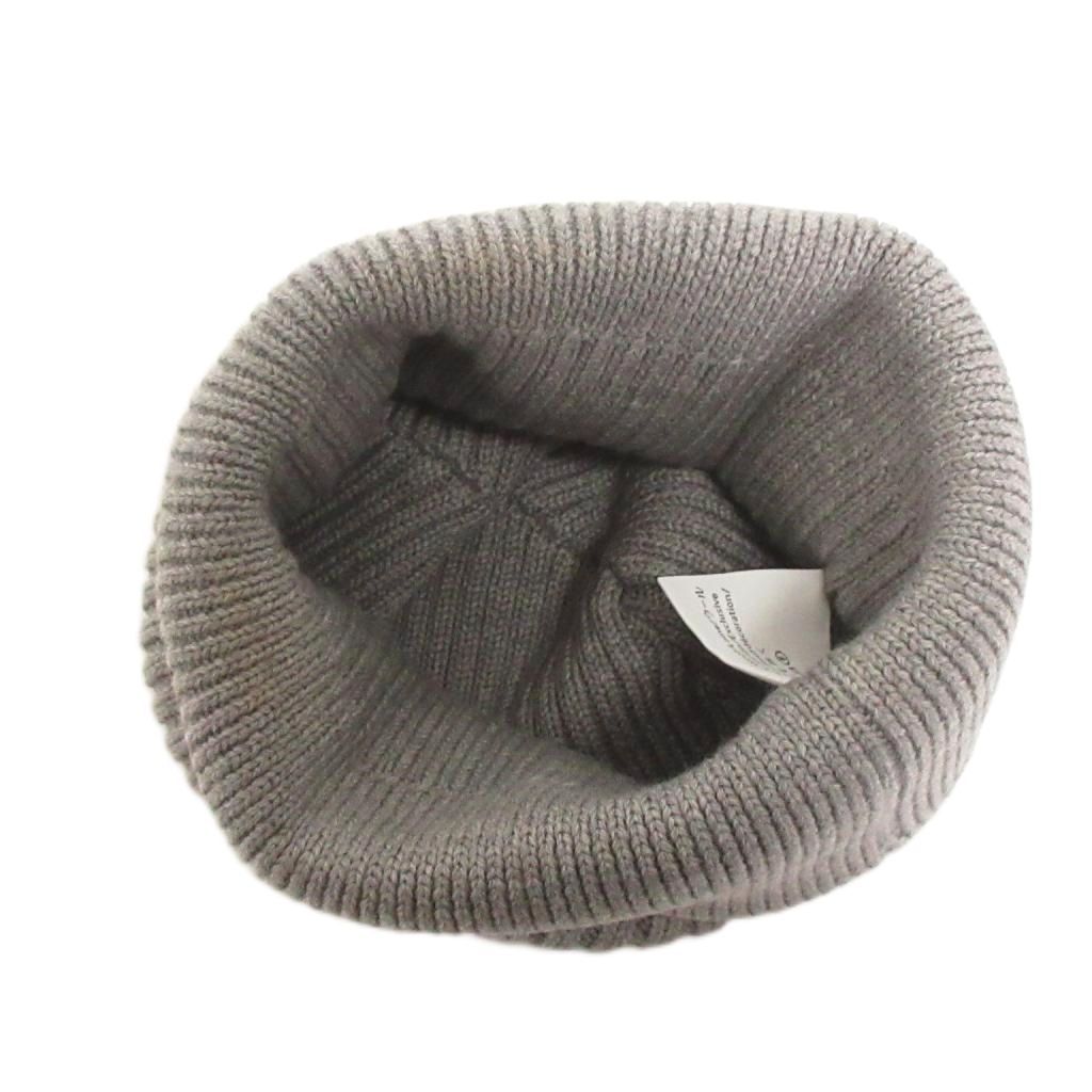 Loewe Knit Hat Ribbed Vinnie Logo Embroidery Wool Gray Sweater — view 4