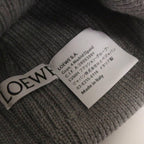 Loewe Knit Hat Ribbed Vinnie Logo Embroidery Wool Gray Sweater — view 5