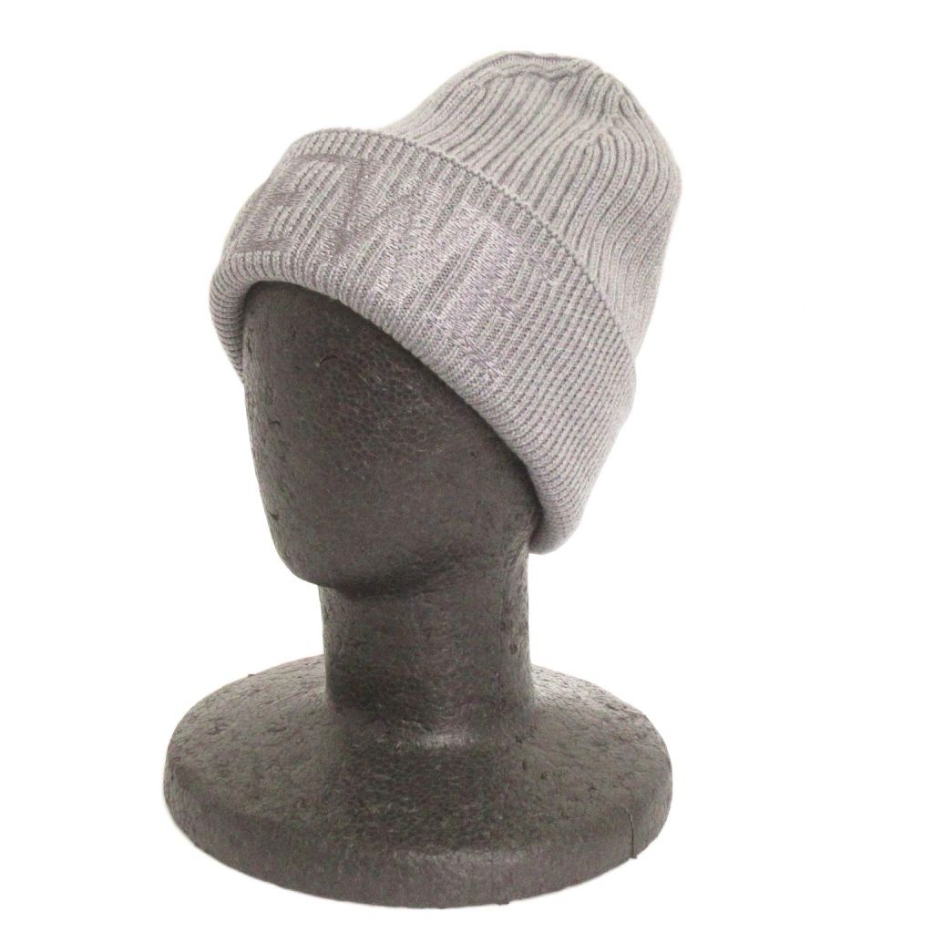 Loewe Knit Hat Ribbed Vinnie Logo Embroidery Wool Gray Sweater — view 6