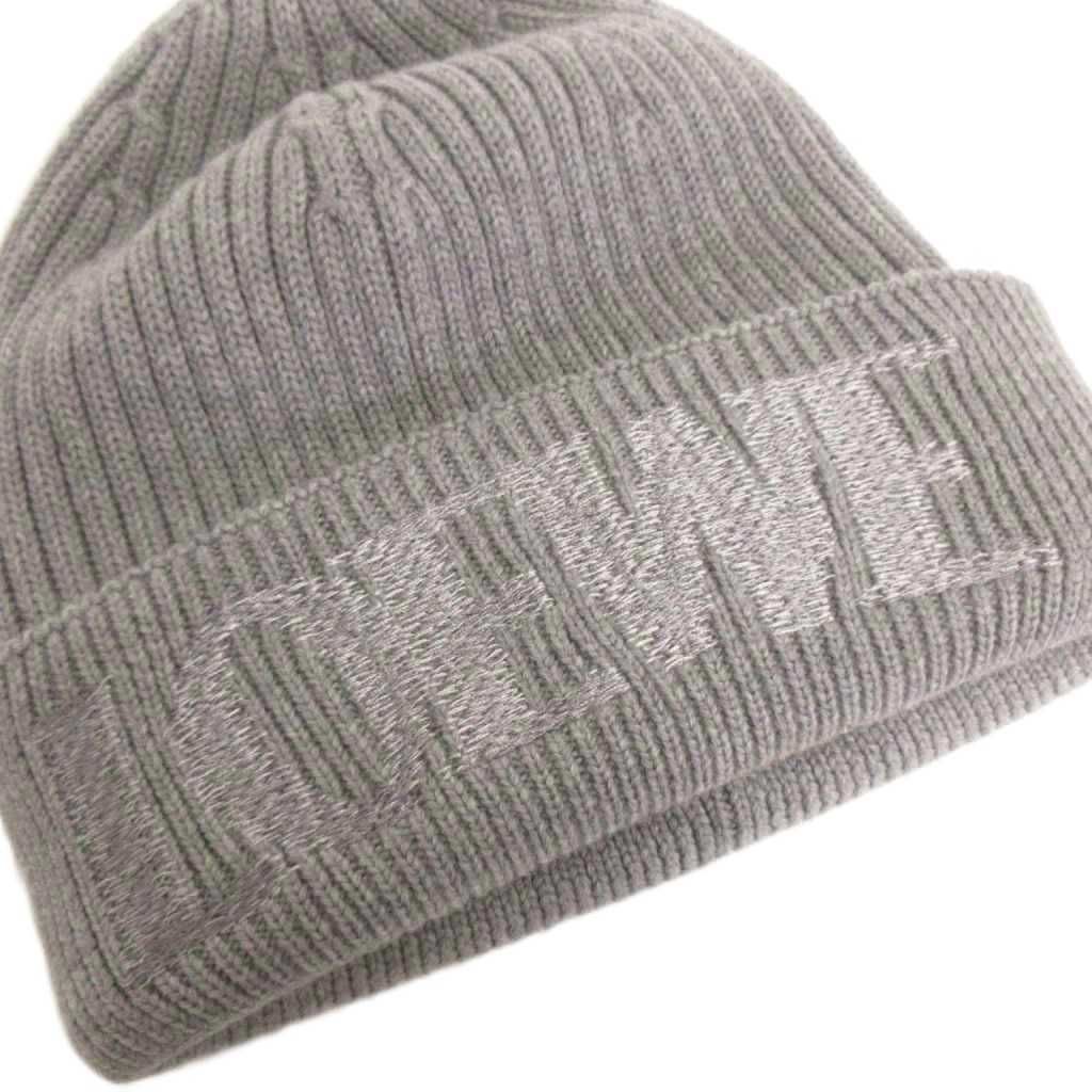 Loewe Knit Hat Ribbed Vinnie Logo Embroidery Wool Gray Sweater — view 3