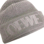 Loewe Knit Hat Ribbed Vinnie Logo Embroidery Wool Gray Sweater — view 3