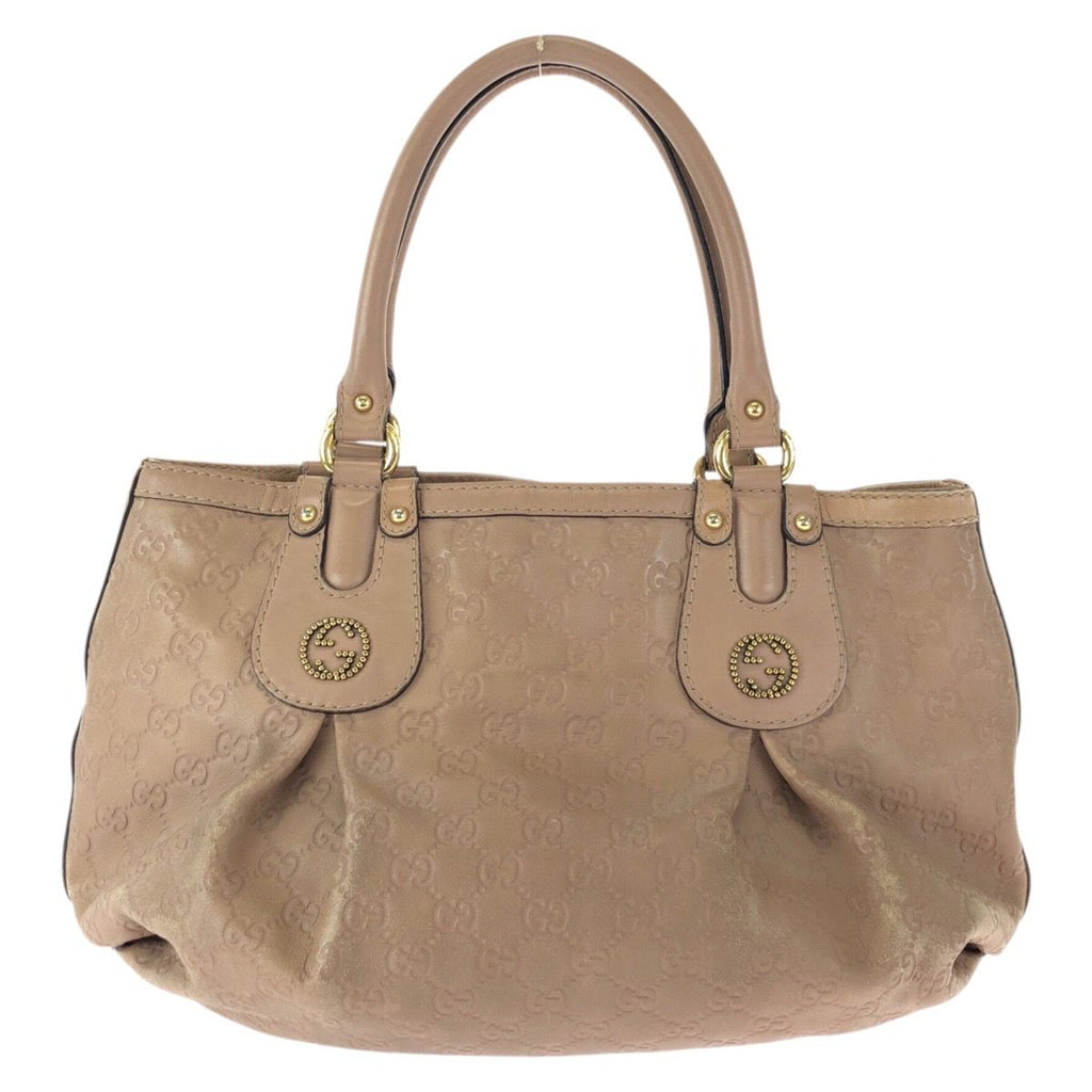 Gucci Scarlet Guccissima GG Pattern Salmon Pink Gold Leather Tote Shoulder Bag — view 2