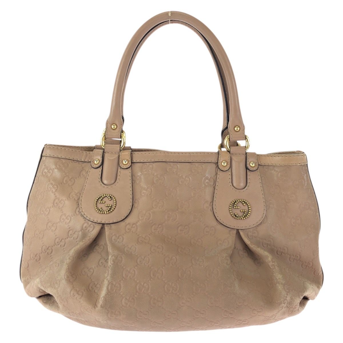 Gucci Scarlet Guccissima GG Pattern Salmon Pink Gold Leather Tote Shoulder Bag — view 2