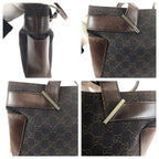Gucci Dark Brown Silver GG Canvas Leather Tote Shoulder Bag — view 4