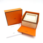 Hermes Mini Medall Diamond Watch Box SS Leather White Polished — view 6