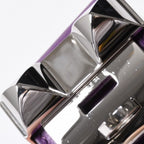 Hermes Collier de Chien Bracelet S Leather Purple Silver — view 6