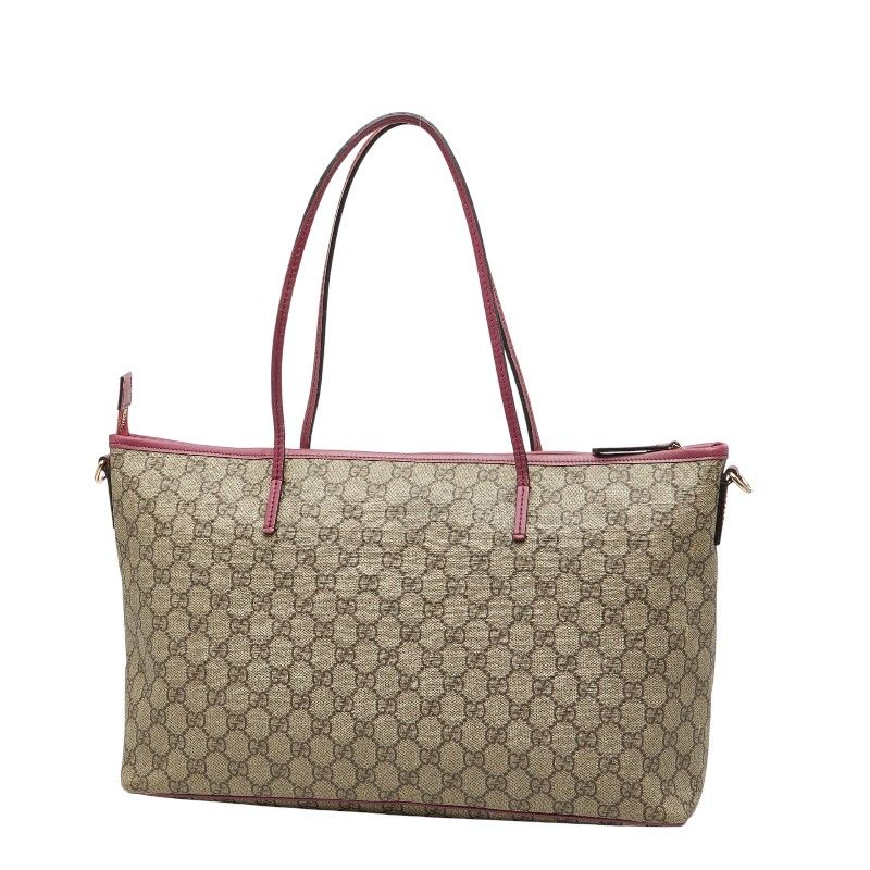 Gucci GG Supreme Tote Shoulder Bag 2-Way Green Canvas Leather — view 2