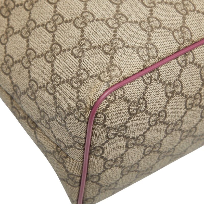 Gucci GG Supreme Tote Shoulder Bag 2-Way Green Canvas Leather — view 5