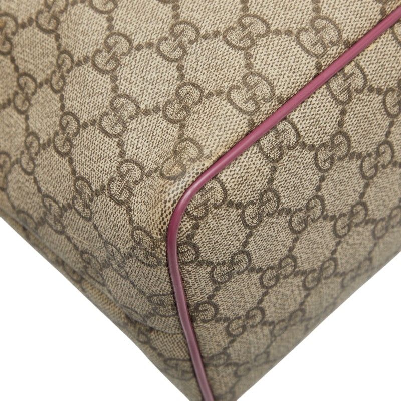 Gucci GG Supreme Tote Shoulder Bag 2-Way Green Canvas Leather — view 7