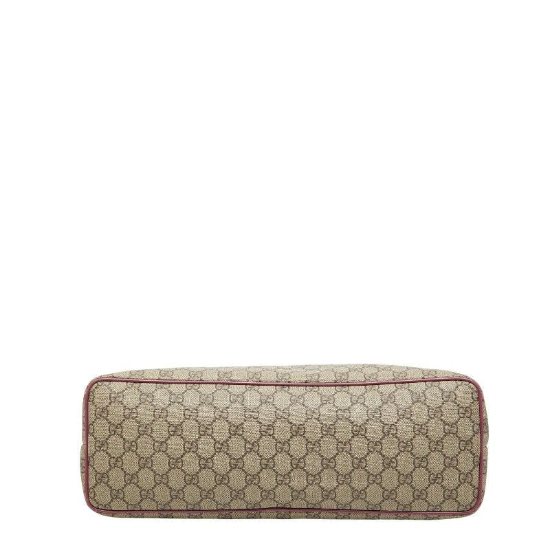 Gucci GG Supreme Tote Shoulder Bag 2-Way Green Canvas Leather — view 3