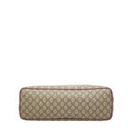 Gucci GG Supreme Tote Shoulder Bag 2-Way Green Canvas Leather — view 3