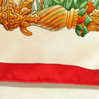 Hermes Lematin Neuf New Morning Carre 90 Large Scarf White Red — view 9
