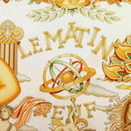 Hermes Lematin Neuf New Morning Carre 90 Large Scarf White Red — view 4