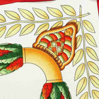 Hermes Lematin Neuf New Morning Carre 90 Large Scarf White Red — view 7