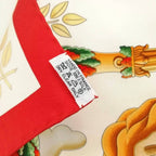Hermes Lematin Neuf New Morning Carre 90 Large Scarf White Red — view 8