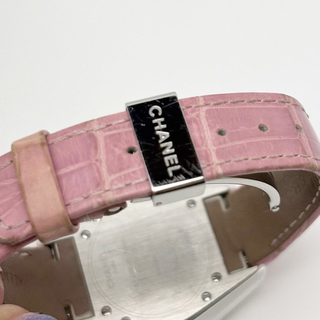 Chanel Watch Quartz Pink Saffiano Ceramic White Silver — view 9