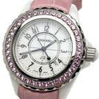 Chanel Watch Quartz Pink Saffiano Ceramic White Silver — view 2