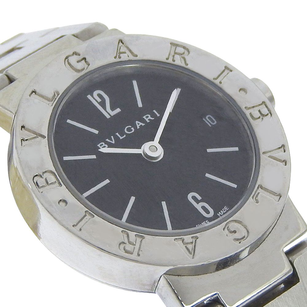 Bvlgari Stainless Steel Quartz Analog Display Black Dial Watch — view 3