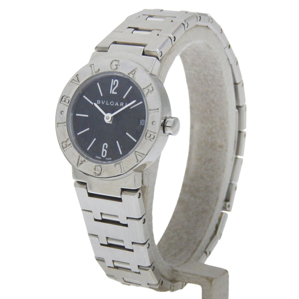 Bvlgari Stainless Steel Quartz Analog Display Black Dial Watch — view 2