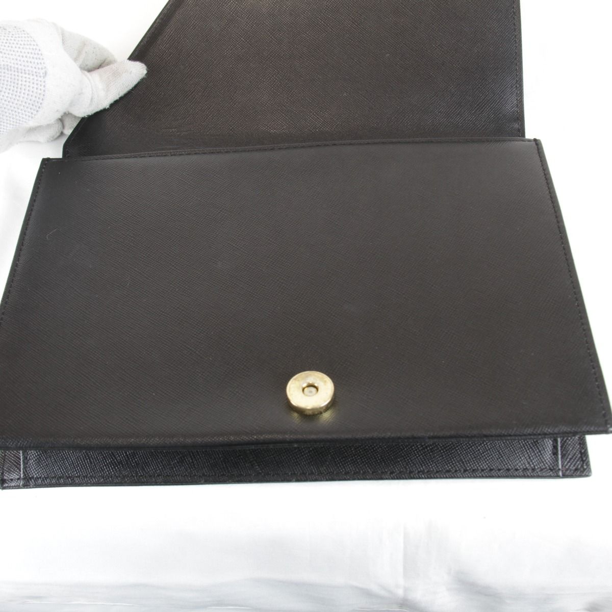 Saint Laurent Vintage Black Clutch Leather Saffiano Second — view 8