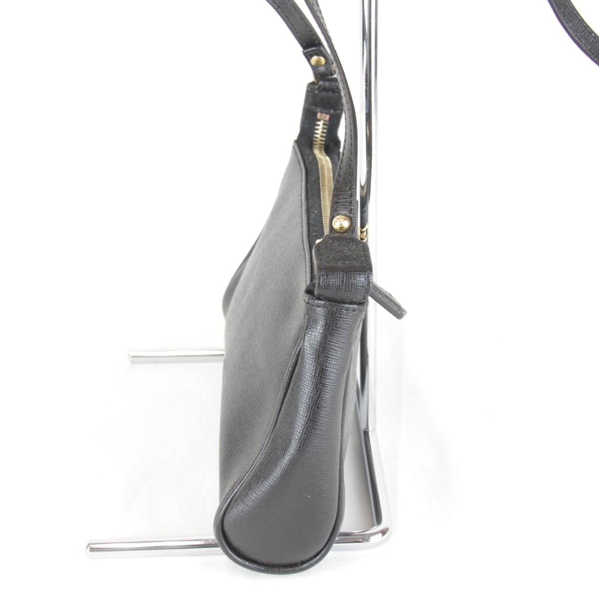 Fendi Pouch Mini Shoulder Bag Leather Black High Saffiano Simple — view 4