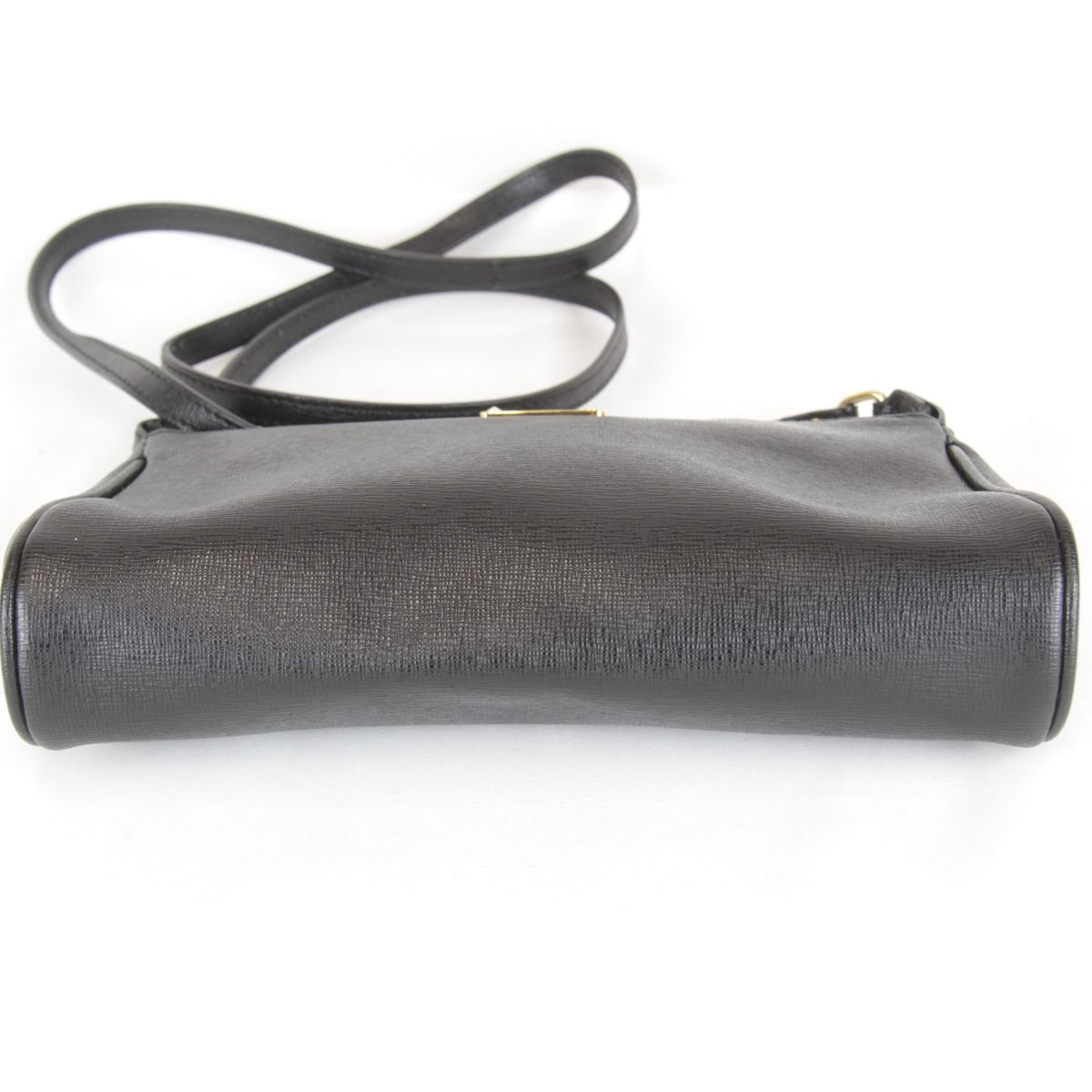 Fendi Pouch Mini Shoulder Bag Leather Black High Saffiano Simple — view 7