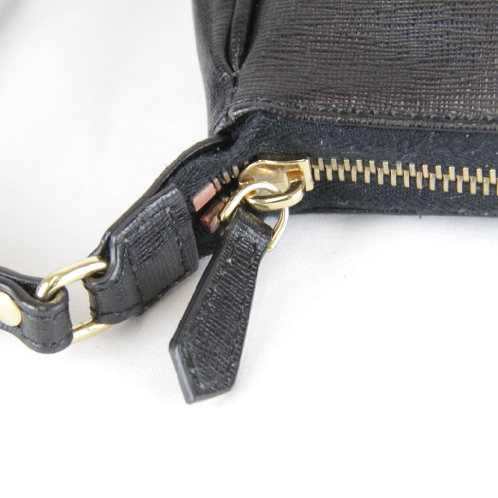 Fendi Pouch Mini Shoulder Bag Leather Black High Saffiano Simple — view 9