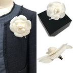 Chanel Camellia Corsage Brooch Flower White — view 2