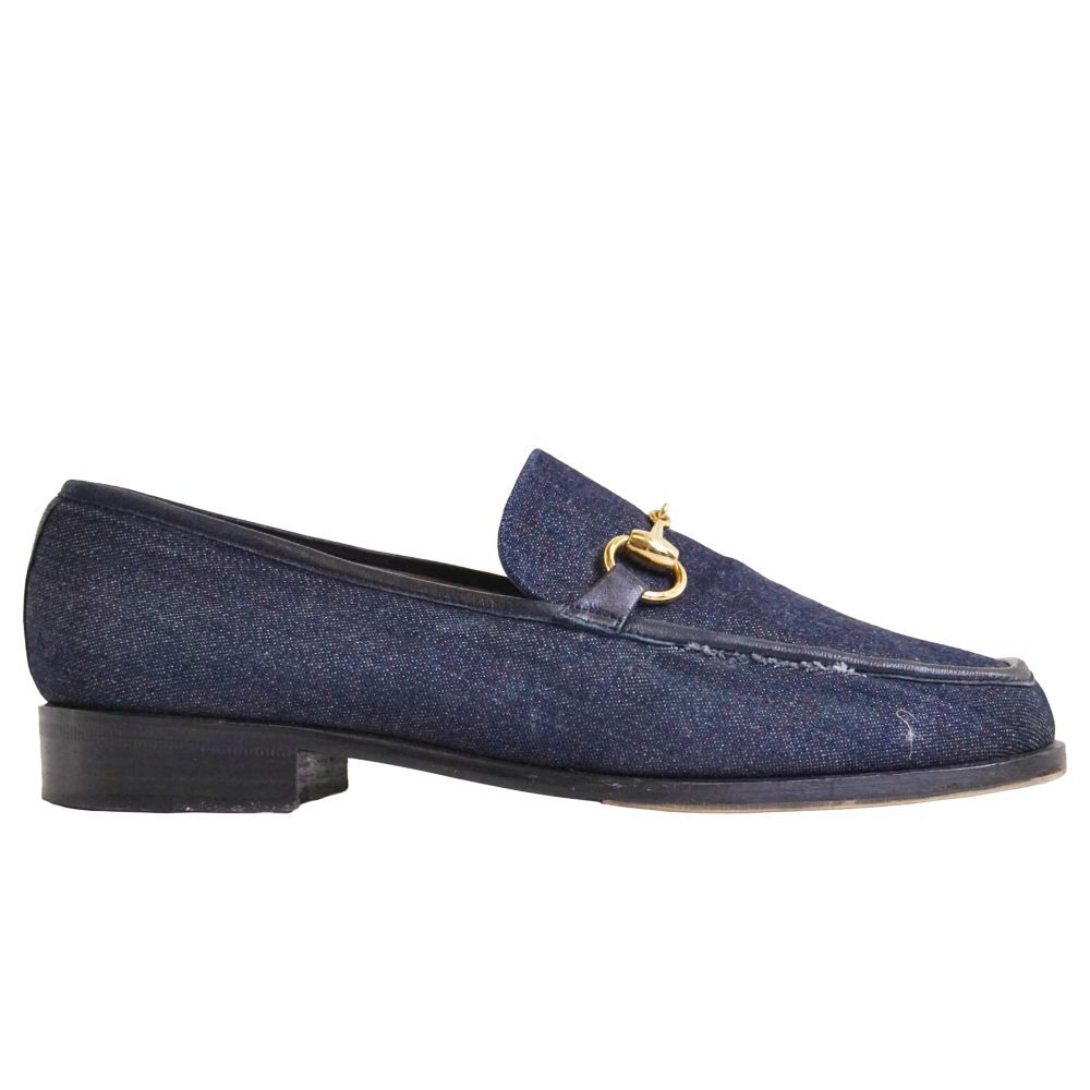 Gucci Vintage Loafers Moccasins Denim Horsebit — view 6