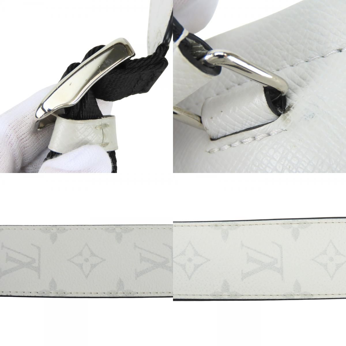 Louis Vuitton Shoulder Bag Flap Messenger Taiga Monogram Antarctica Gray — view 5