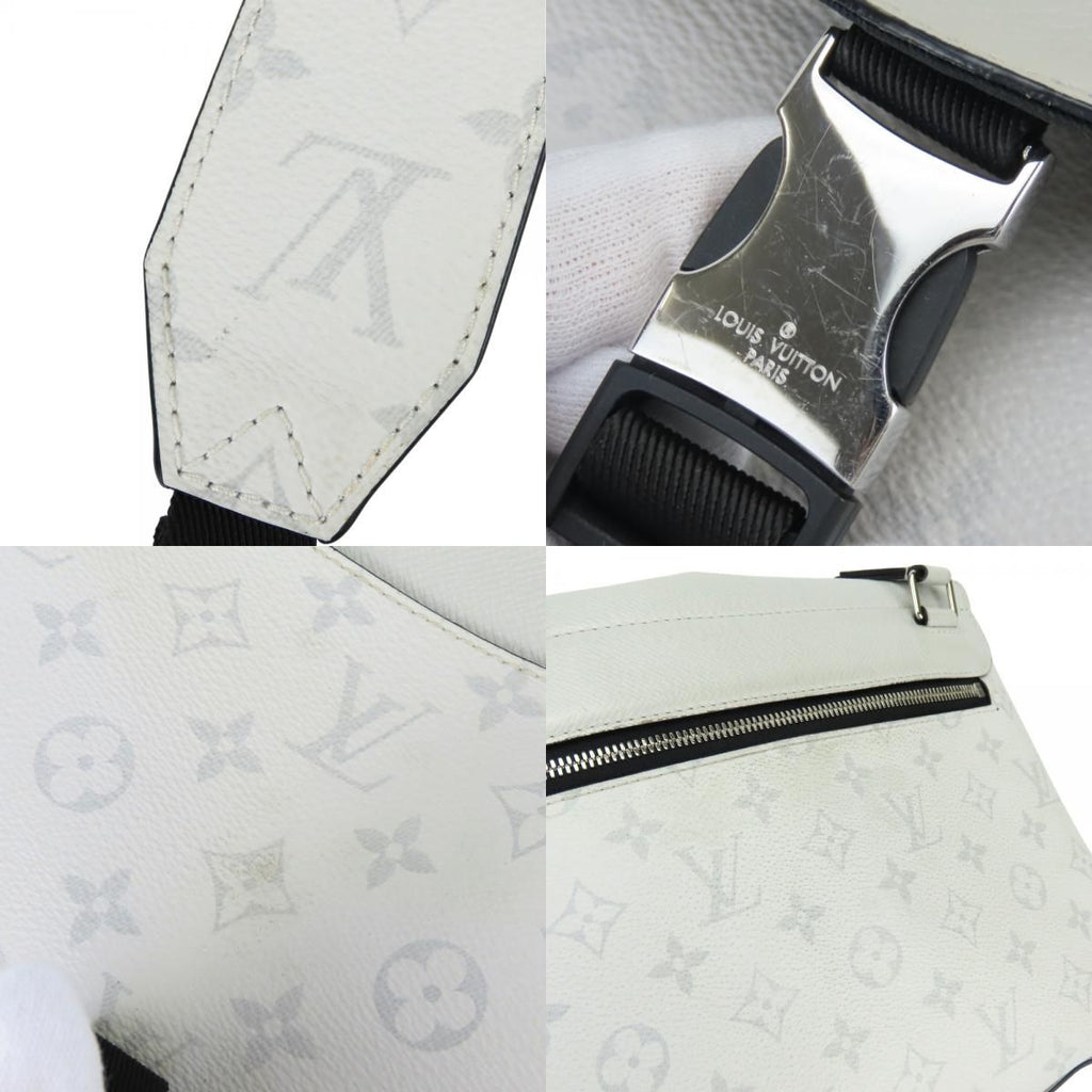 Louis Vuitton Shoulder Bag Flap Messenger Taiga Monogram Antarctica Gray — view 6