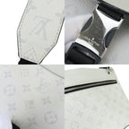 Louis Vuitton Shoulder Bag Flap Messenger Taiga Monogram Antarctica Gray — view 6