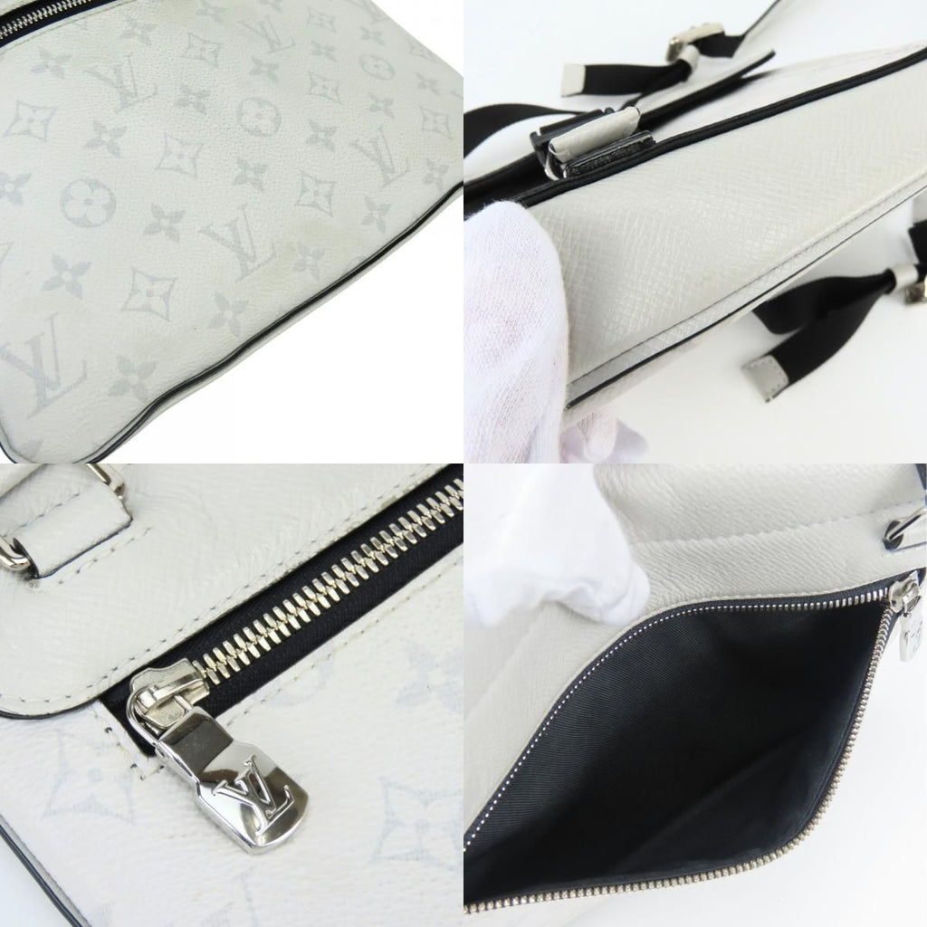 Louis Vuitton Shoulder Bag Flap Messenger Taiga Monogram Antarctica Gray — view 7