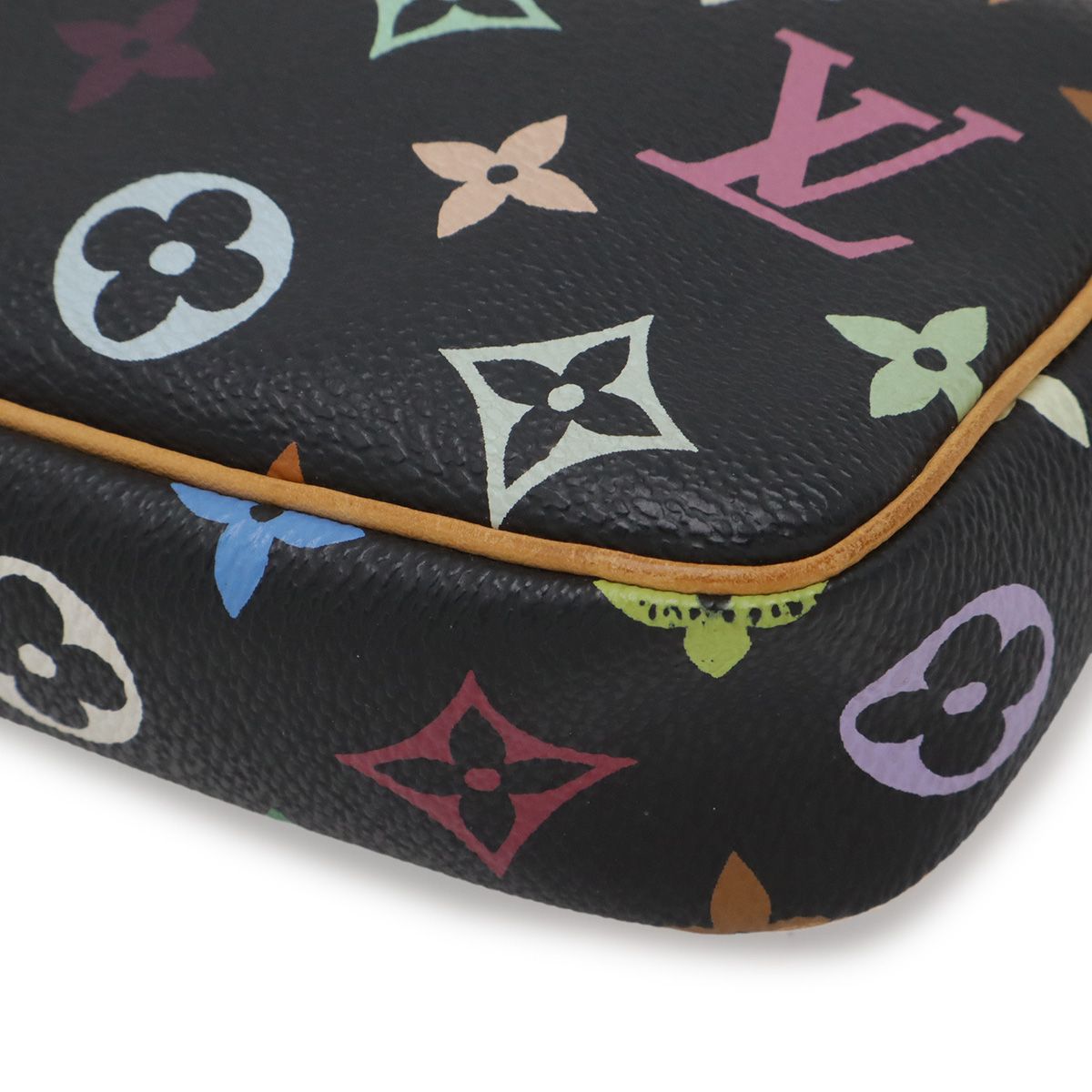 Louis Vuitton Monogram Multicolor Pochette Pouch Noir Black — view 3