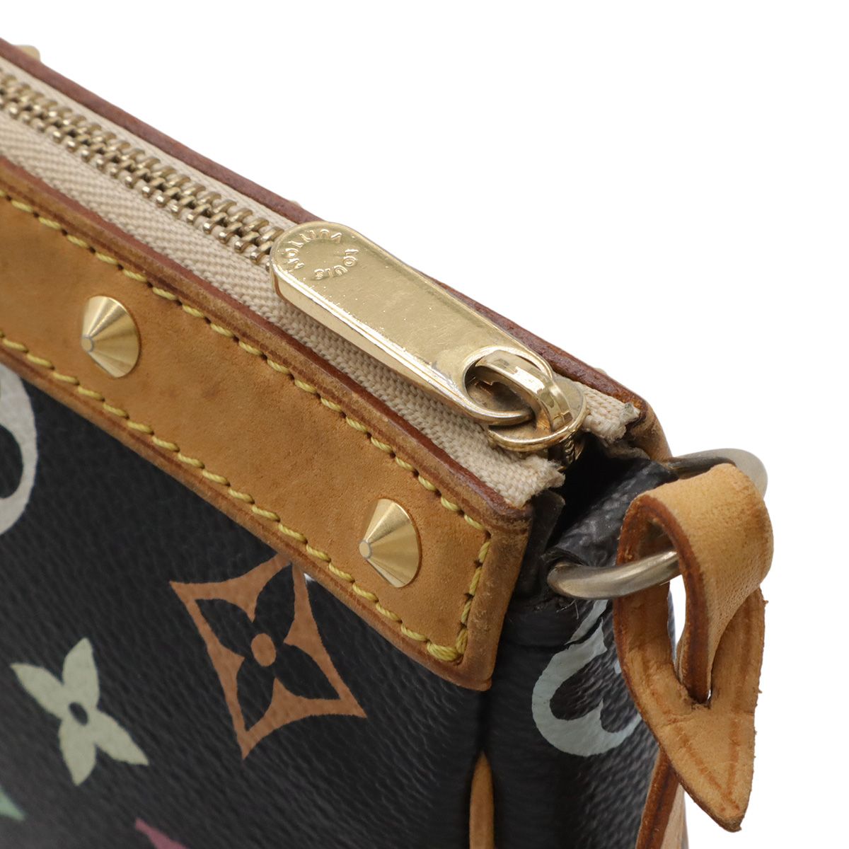 Louis Vuitton Monogram Multicolor Pochette Pouch Noir Black — view 4