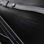 Celine Pocket Large Flap Chain Wallet Shoulder Bag 2-Way Clutch Leather Black — view 7