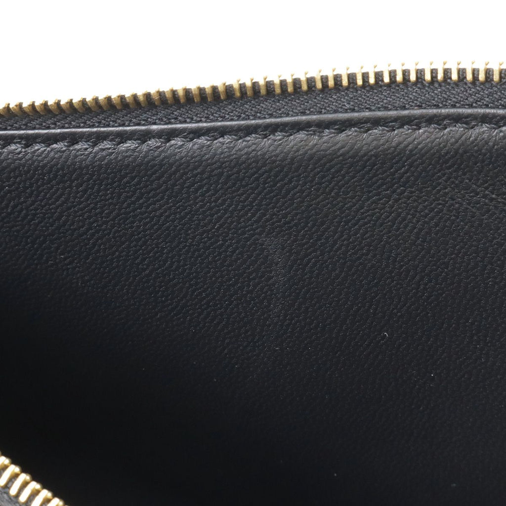 Celine Pocket Large Flap Chain Wallet Shoulder Bag 2-Way Clutch Leather Black — view 8