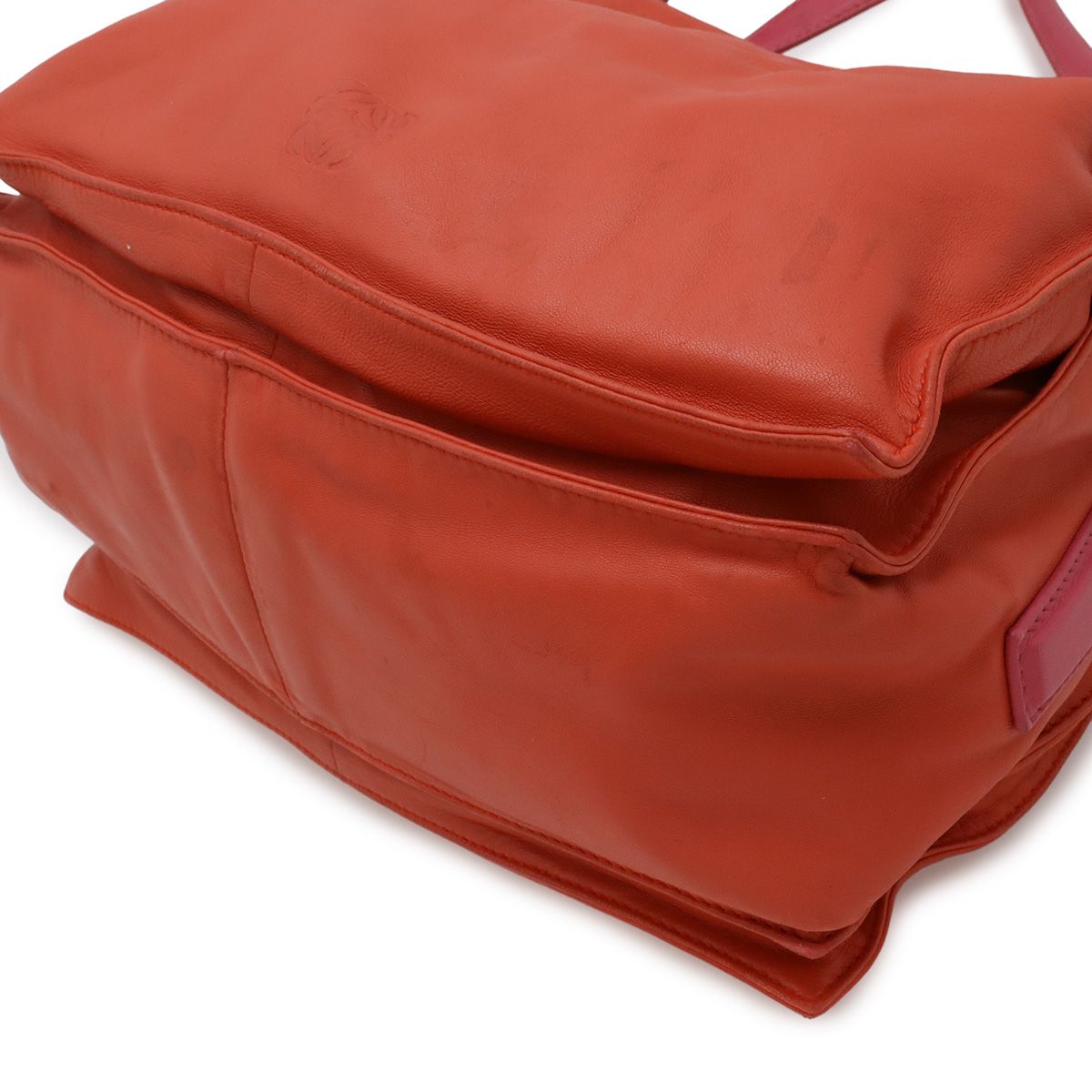 Loewe Flamenco 30 Anagram Shoulder Bag 2-Way Bicolor Fringe Nappa Leather Red — view 3
