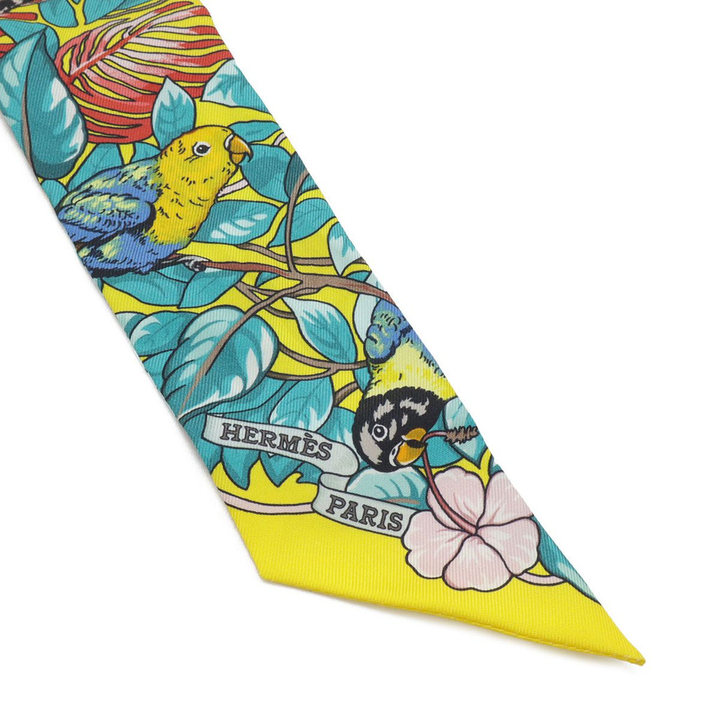 Hermes Twell Twill Scarf Bag Jungle Love Leopard Silk Yellow — view 4