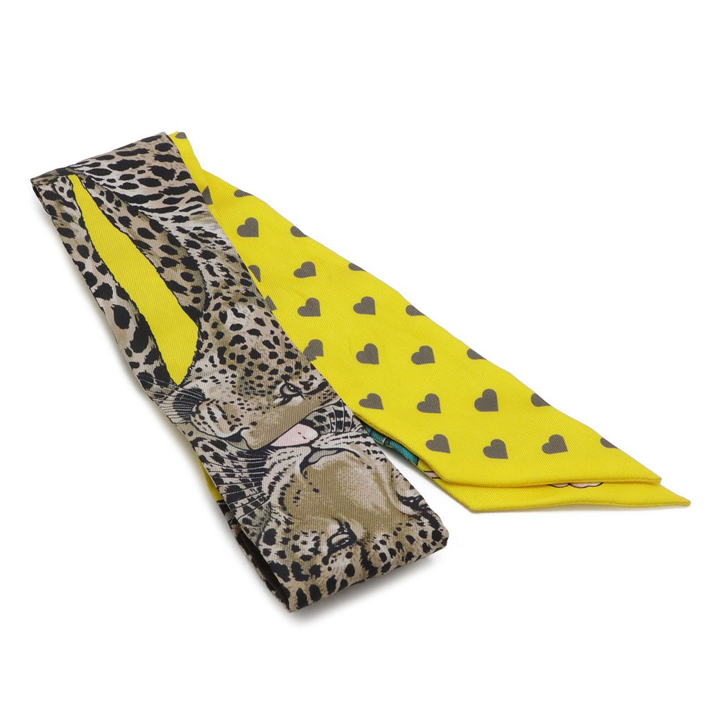 Hermes Twell Twill Scarf Bag Jungle Love Leopard Silk Yellow — view 2
