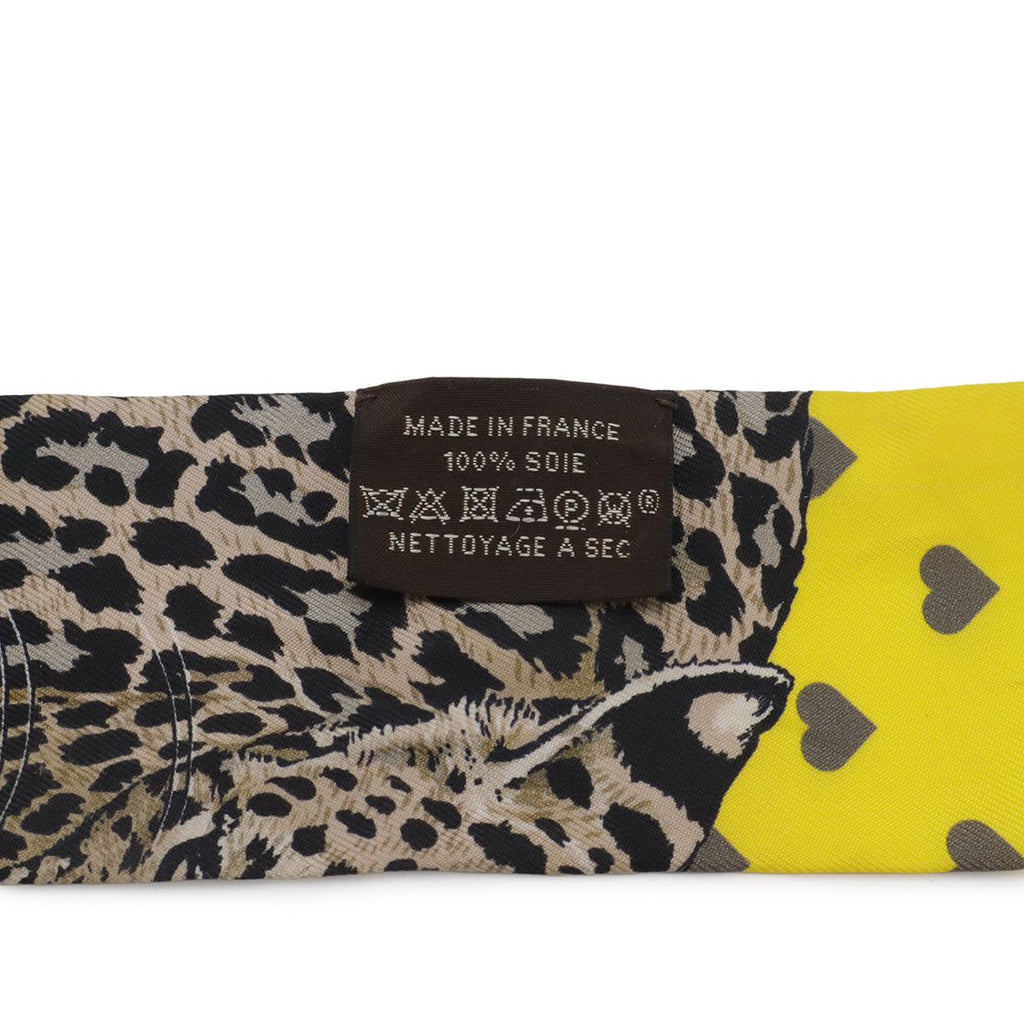 Hermes Twell Twill Scarf Bag Jungle Love Leopard Silk Yellow — view 5