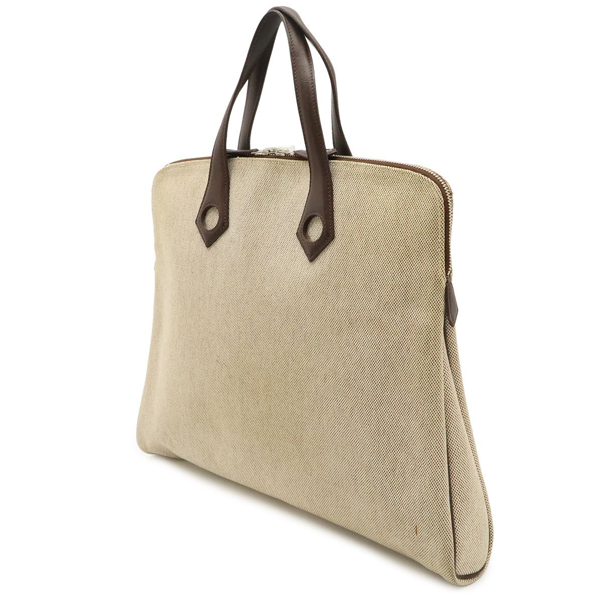 Hermes Sac Eve Mm Tote Canvas Leather Navy Silver Mark — view 2