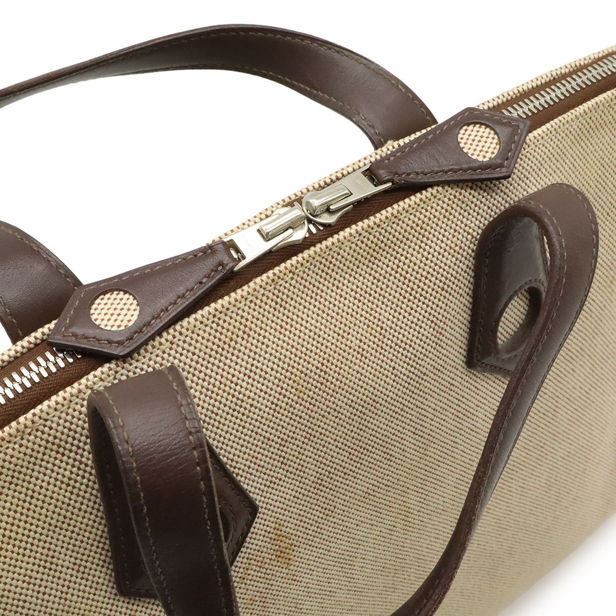 Hermes Sac Eve Mm Tote Canvas Leather Navy Silver Mark — view 5