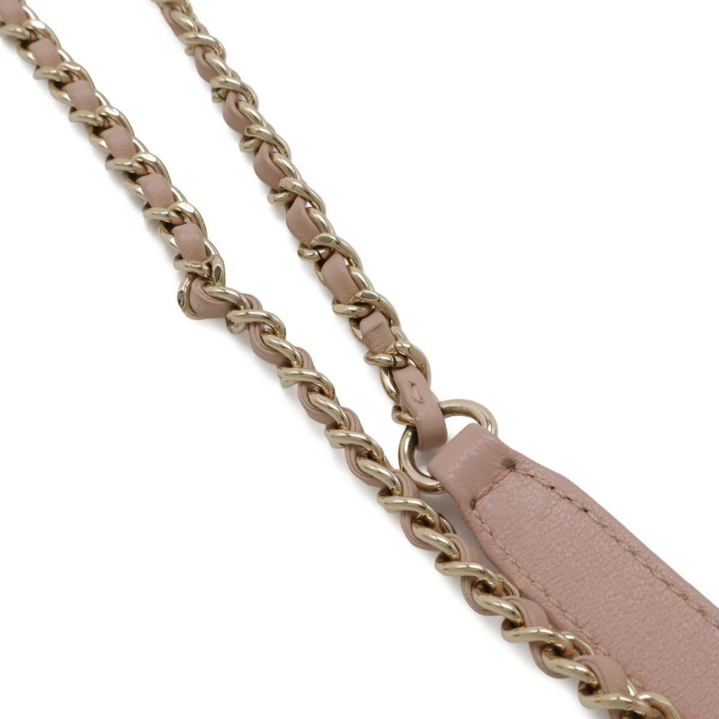 Chanel Beauty Lock Quilted CC Logo Flap Chain Shoulder Bag Leather Pink Gold — view 5